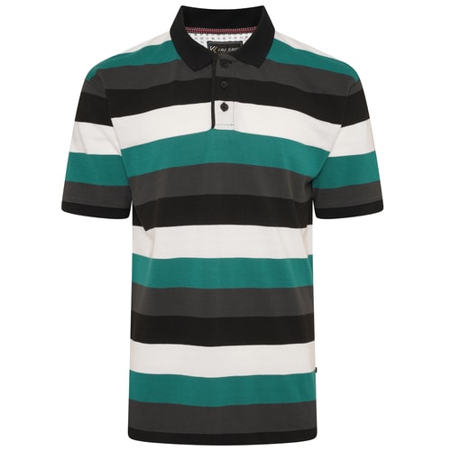 KAM Yarn Dye Stripe Piqué Polo Tidepool